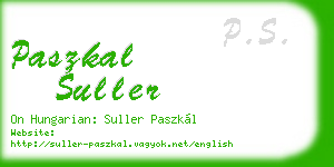 paszkal suller business card